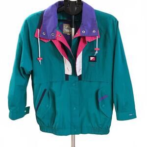 Vintage  80s/90s Current Seen retro colorblock Windbreaker Womens Size Medium